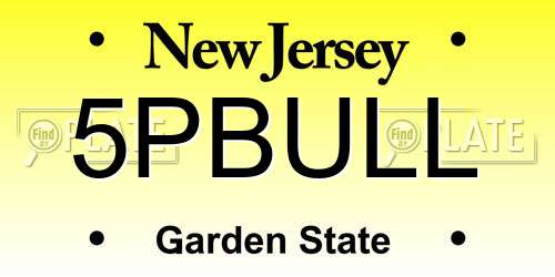 5PBULL New Jersey License Plate