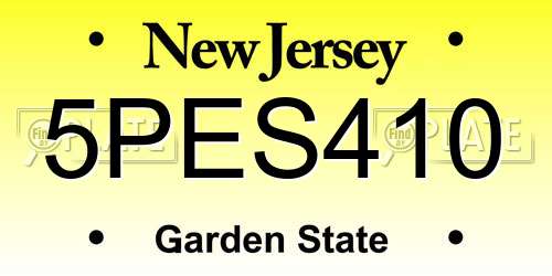 5PES410 New Jersey License Plate