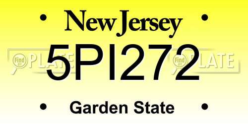 5PI272 New Jersey License Plate