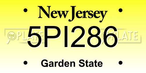 5PI286 New Jersey License Plate