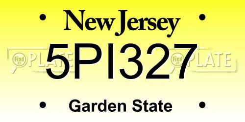 5PI327 New Jersey License Plate