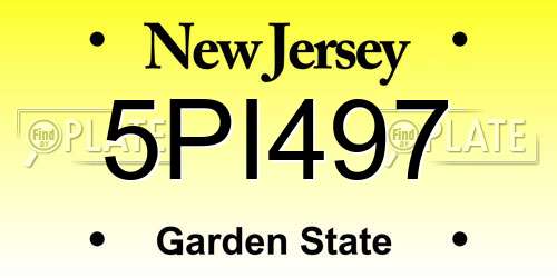 5PI497 New Jersey License Plate