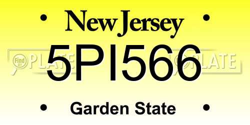 5PI566 New Jersey License Plate