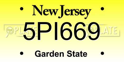 5PI669 New Jersey License Plate