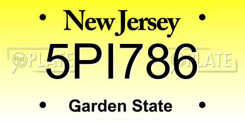 5PI786 New Jersey License Plate