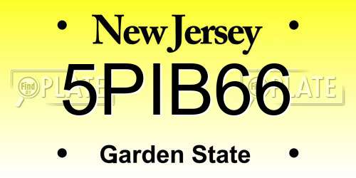 5PIB66 New Jersey License Plate