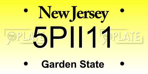 5PII11 New Jersey License Plate