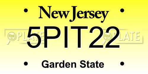 5PIT22 New Jersey License Plate