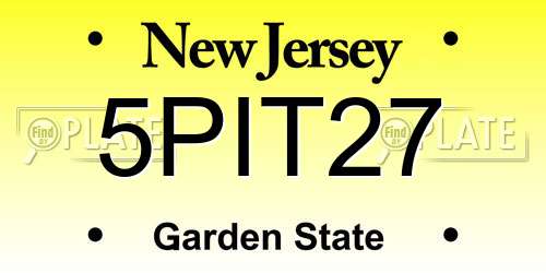 5PIT27 New Jersey License Plate