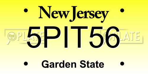 5PIT56 New Jersey License Plate