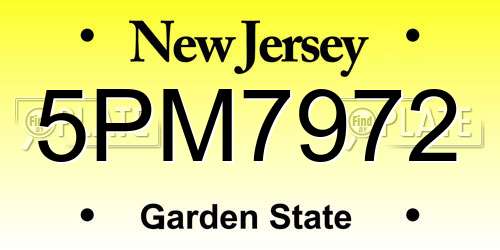 5PM7972 New Jersey License Plate