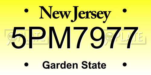 5PM7977 New Jersey License Plate