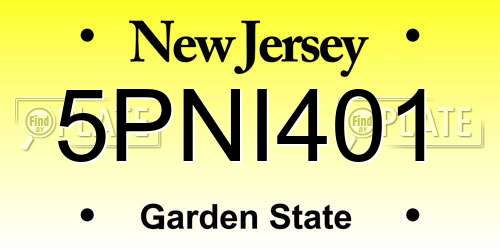 5PNI401 New Jersey License Plate