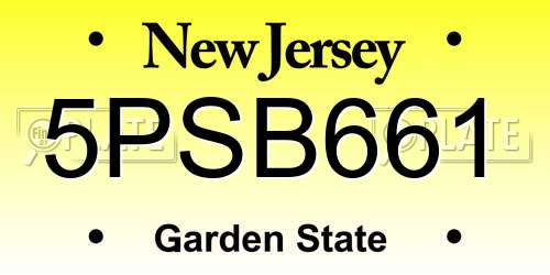 5PSB661 New Jersey License Plate