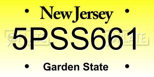 5PSS661 New Jersey License Plate