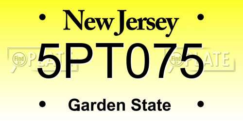 5PT075 New Jersey License Plate