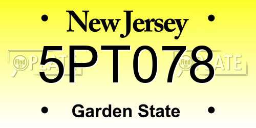 5PT078 New Jersey License Plate