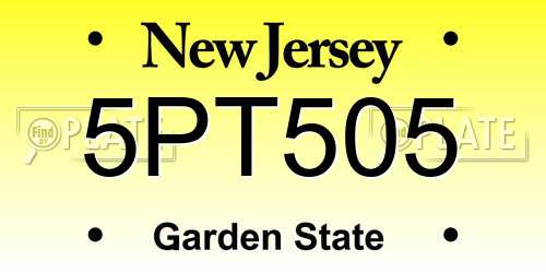 5PT505 New Jersey License Plate