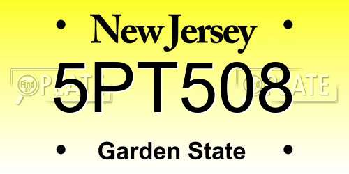 5PT508 New Jersey License Plate