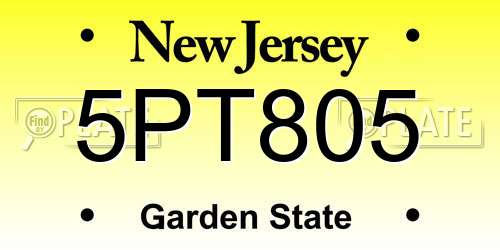 5PT805 New Jersey License Plate