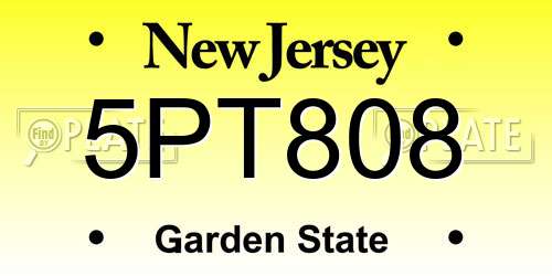 5PT808 New Jersey License Plate