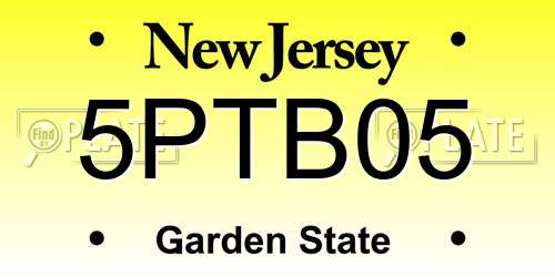 5PTB05 New Jersey License Plate