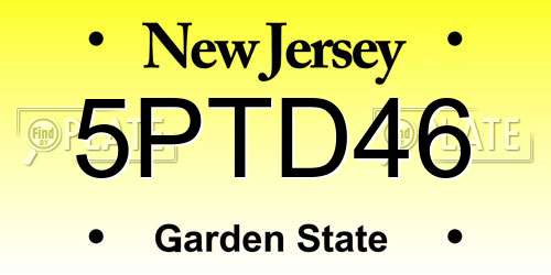 5PTD46 New Jersey License Plate