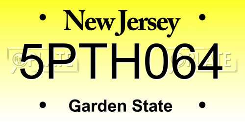 5PTH064 New Jersey License Plate