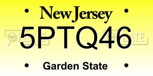 5PTQ46 New Jersey License Plate