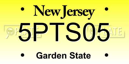 5PTS05 New Jersey License Plate