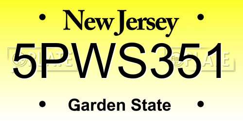 5PWS351 New Jersey License Plate