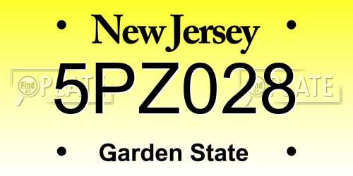 5PZ028 New Jersey License Plate