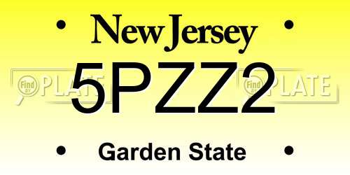 5PZZ2 New Jersey License Plate