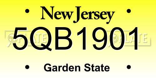 5QB1901 New Jersey License Plate