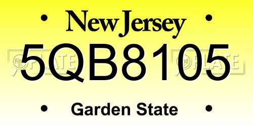5QB8105 New Jersey License Plate