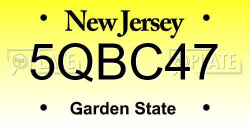 5QBC47 New Jersey License Plate