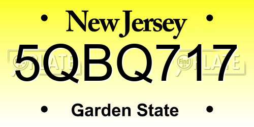 5QBQ717 New Jersey License Plate