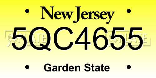5QC4655 New Jersey License Plate