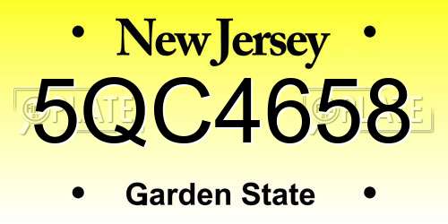 5QC4658 New Jersey License Plate