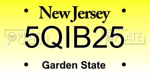 5QIB25 New Jersey License Plate