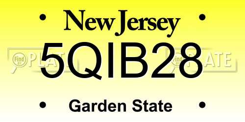 5QIB28 New Jersey License Plate