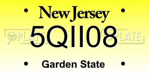 5QII08 New Jersey License Plate