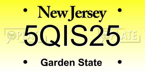 5QIS25 New Jersey License Plate