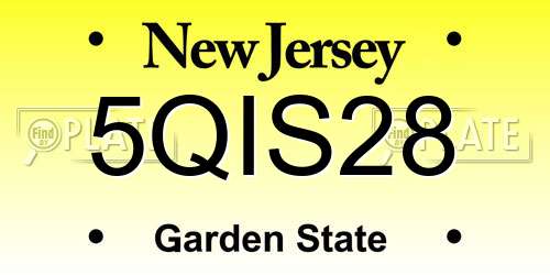 5QIS28 New Jersey License Plate