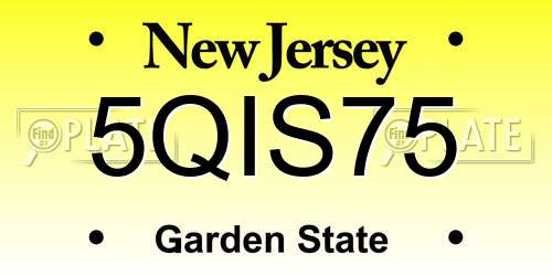 5QIS75 New Jersey License Plate