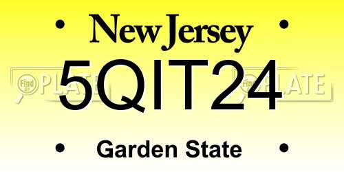 5QIT24 New Jersey License Plate