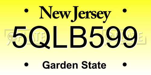 5QLB599 New Jersey License Plate