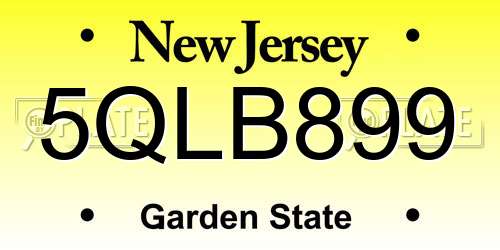 5QLB899 New Jersey License Plate