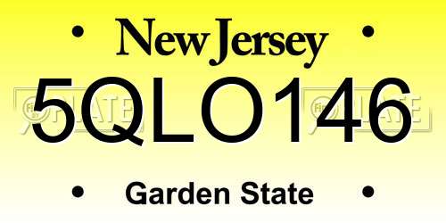 5QLO146 New Jersey License Plate