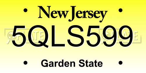 5QLS599 New Jersey License Plate